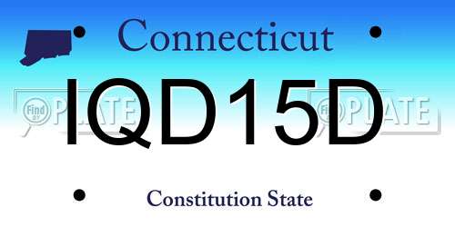 IQD15D Connecticut License Plate
