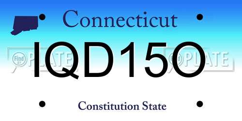 IQD15O Connecticut License Plate