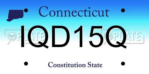 IQD15Q Connecticut License Plate