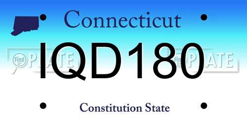 IQD180 Connecticut License Plate