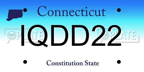 IQDD22 Connecticut License Plate