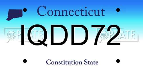 IQDD72 Connecticut License Plate