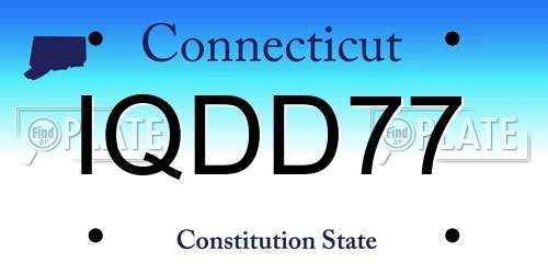 IQDD77 Connecticut License Plate
