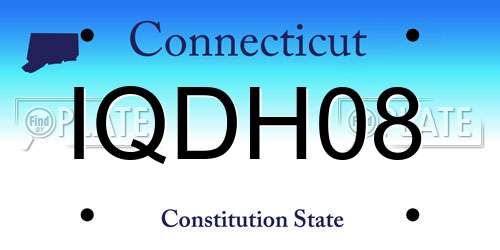 IQDH08 Connecticut License Plate