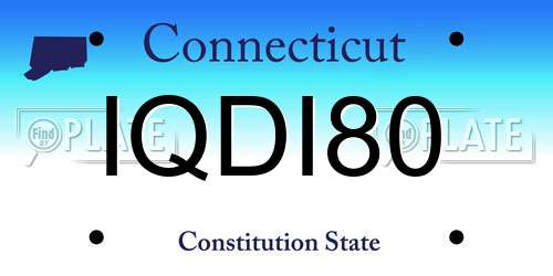 IQDI80 Connecticut License Plate