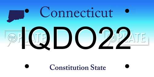 IQDO22 Connecticut License Plate