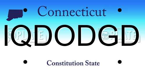 IQDODGD Connecticut License Plate
