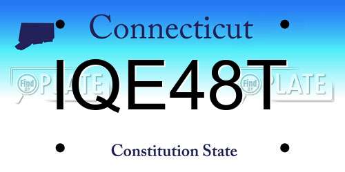 IQE48T Connecticut License Plate