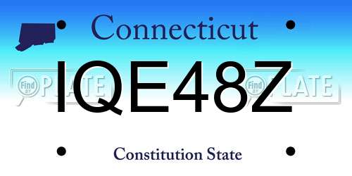 IQE48Z Connecticut License Plate