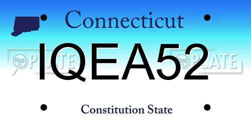 IQEA52 Connecticut License Plate