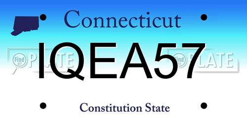 IQEA57 Connecticut License Plate