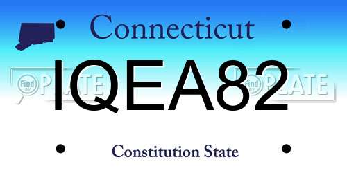 IQEA82 Connecticut License Plate