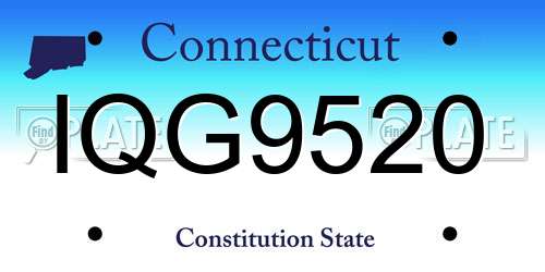 IQG9520 Connecticut License Plate