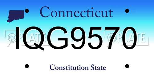 IQG9570 Connecticut License Plate
