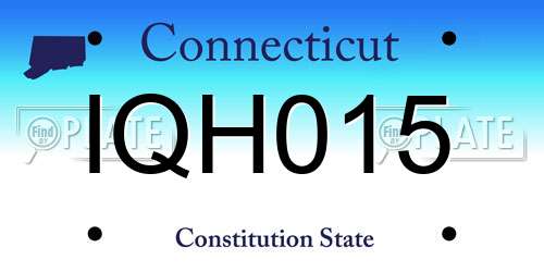 IQH015 Connecticut License Plate