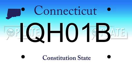 IQH01B Connecticut License Plate