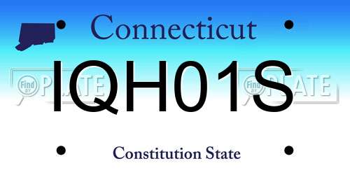 IQH01S Connecticut License Plate