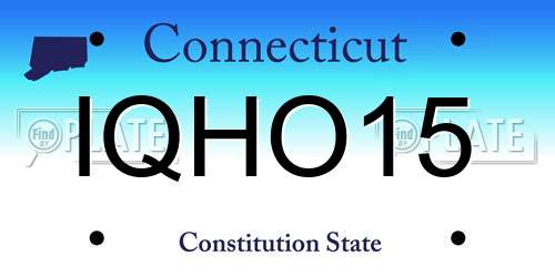 IQHO15 Connecticut License Plate