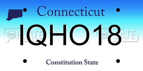IQHO18 Connecticut License Plate