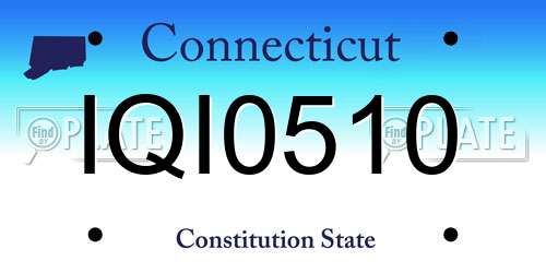 IQI0510 Connecticut License Plate