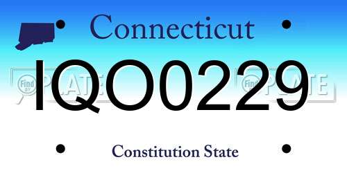 IQO0229 Connecticut License Plate