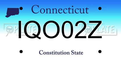 IQO02Z Connecticut License Plate