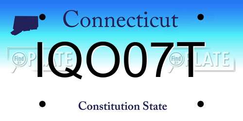 IQO07T Connecticut License Plate