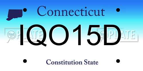 IQO15D Connecticut License Plate