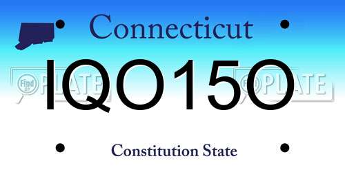 IQO15O Connecticut License Plate