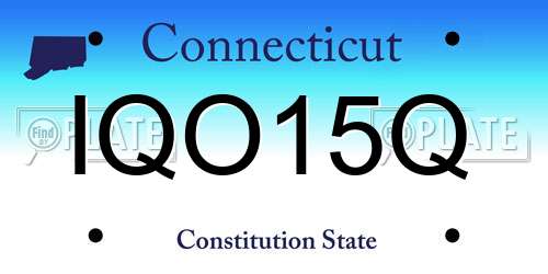 IQO15Q Connecticut License Plate