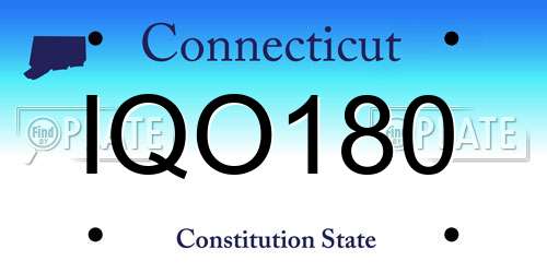 IQO180 Connecticut License Plate