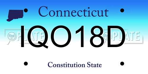 IQO18D Connecticut License Plate