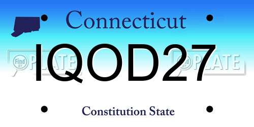 IQOD27 Connecticut License Plate