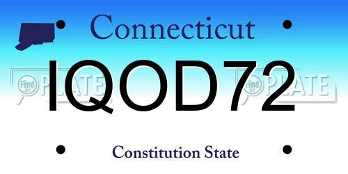 IQOD72 Connecticut License Plate