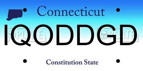 IQODDGD Connecticut License Plate