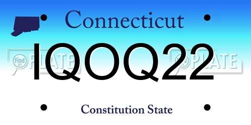 IQOQ22 Connecticut License Plate