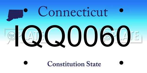 IQQ0060 Connecticut License Plate
