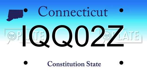 IQQ02Z Connecticut License Plate