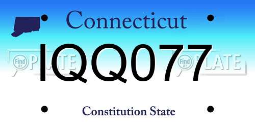 IQQ077 Connecticut License Plate
