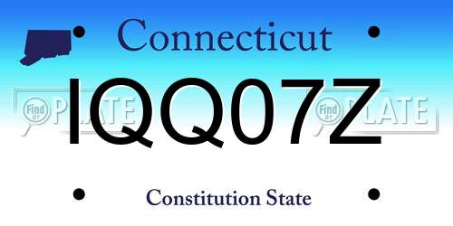IQQ07Z Connecticut License Plate