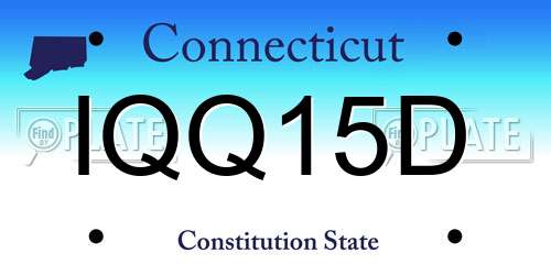 IQQ15D Connecticut License Plate