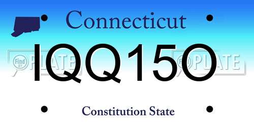 IQQ15O Connecticut License Plate