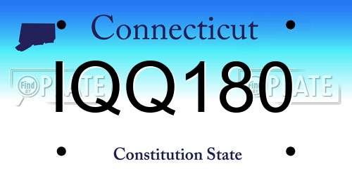IQQ180 Connecticut License Plate