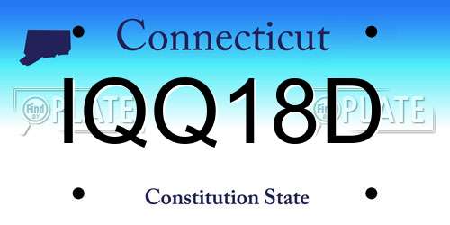 IQQ18D Connecticut License Plate