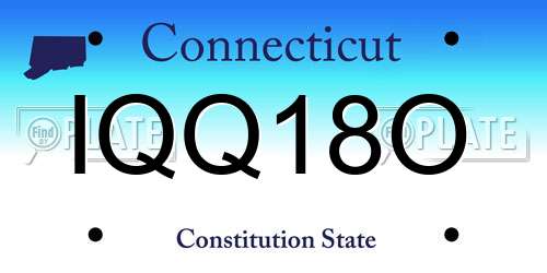 IQQ18O Connecticut License Plate