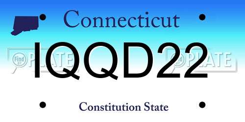 IQQD22 Connecticut License Plate
