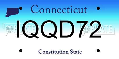 IQQD72 Connecticut License Plate