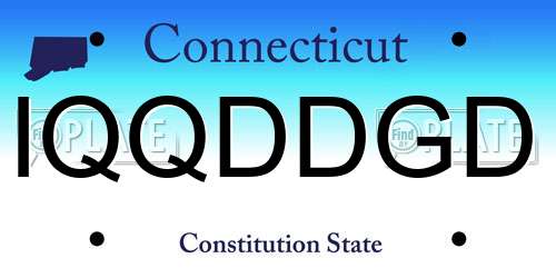 IQQDDGD Connecticut License Plate