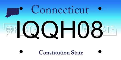 IQQH08 Connecticut License Plate
