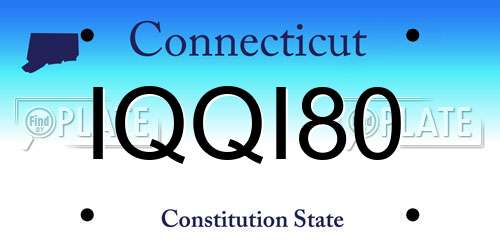 IQQI80 Connecticut License Plate